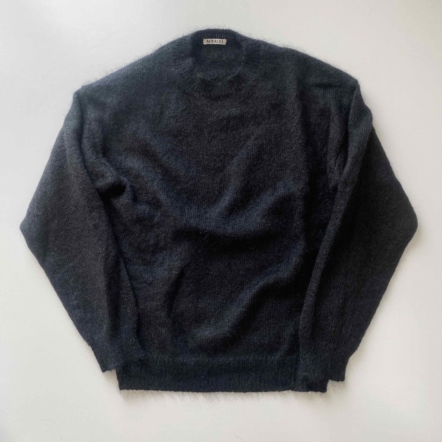 AURALEE SUPER KID MOHAIR KNIT P/O ブラック