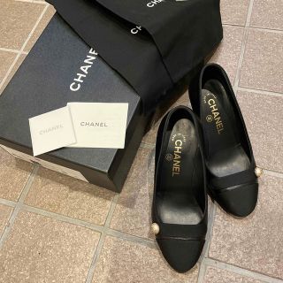 CHANEL シャネル G38986 アンクルビジュー バレリーナシューズ ブラック 36C