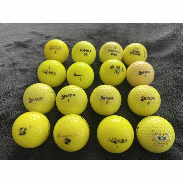 Srixon(スリクソン)のゴルフ ロストボール 黄色 16球 色々なメーカーが混ざっています。 スポーツ/アウトドアのゴルフ(その他)の商品写真