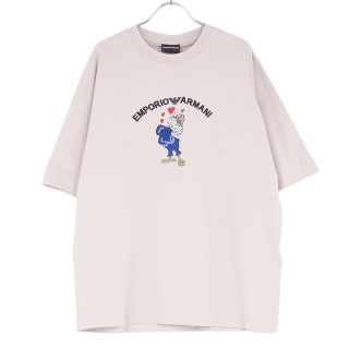 エンポリオアルマーニ(Emporio Armani)の未使用 エンポリオアルマーニ EMPORIO ARMANI Tシャツ カットソー ショートスリーブ ロゴ コットン トップス メンズ  L ライトベージュ(Tシャツ/カットソー(半袖/袖なし))