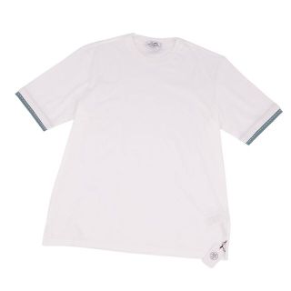 エルメス(Hermes)の極美品 エルメス HERMES Tシャツ カットソー コットン 無地 トップス メンズ イタリア製 S ホワイト(Tシャツ/カットソー(半袖/袖なし))