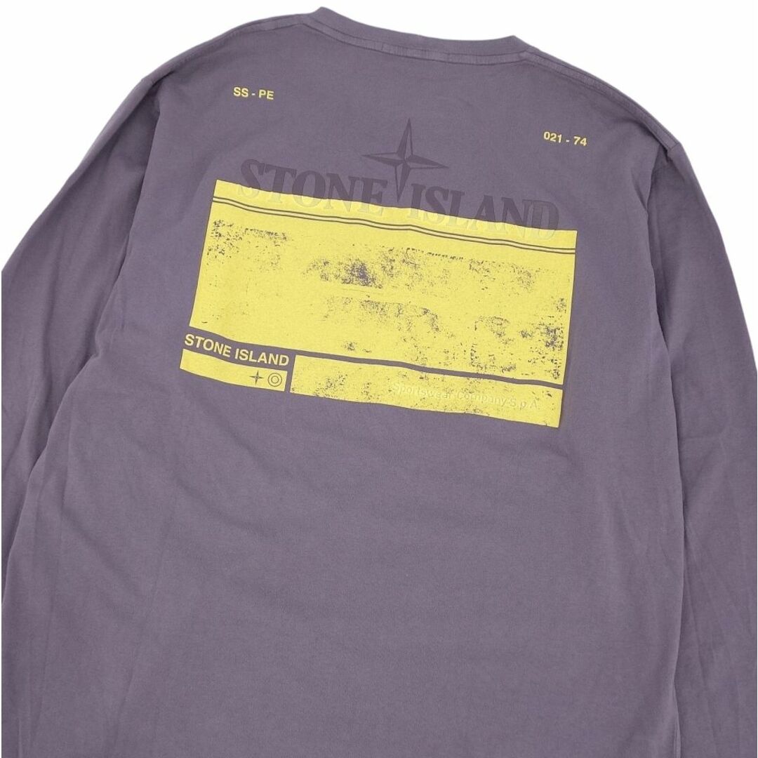 美品 ストーンアイランド STONE ISLAND Tシャツ カットソー ロングスリーブ コットン トップス メンズ XL グレー