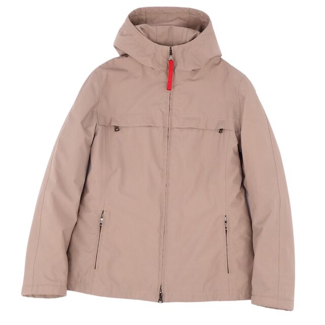 美品 プラダ スポーツ PRADA SPORT ジャケット ゴアテックス GORE-TEX ジャンパー ジップアップ フーディー 中綿入り 無地 アウター レディース 40(M相当) ベージュ | フリマアプリ ラクマ