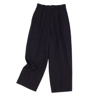 ヨウジヤマモト(Yohji Yamamoto)の美品 ヨウジヤマモト Yohji Yamamoto パンツ ロングパンツ スラックスパンツ 無地 ウール ボトムス メンズ S ブラック(スラックス)