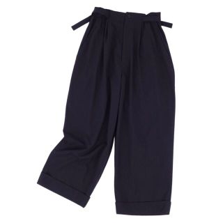 ヨウジヤマモト(Yohji Yamamoto)の美品 ヨウジヤマモト Yohji Yamamoto パンツ ロングパンツ ワイドパンツ 無地 ウール ボトムス メンズ SS ダークネイビー(その他)