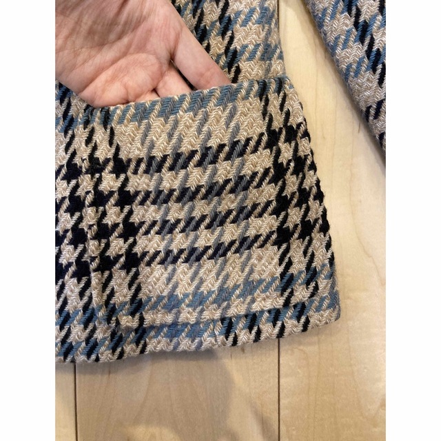 vintage baby blue tweed check jk レディースのジャケット/アウター(テーラードジャケット)の商品写真