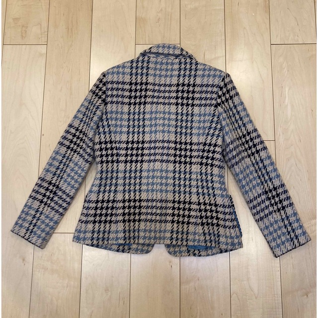 vintage baby blue tweed check jk レディースのジャケット/アウター(テーラードジャケット)の商品写真