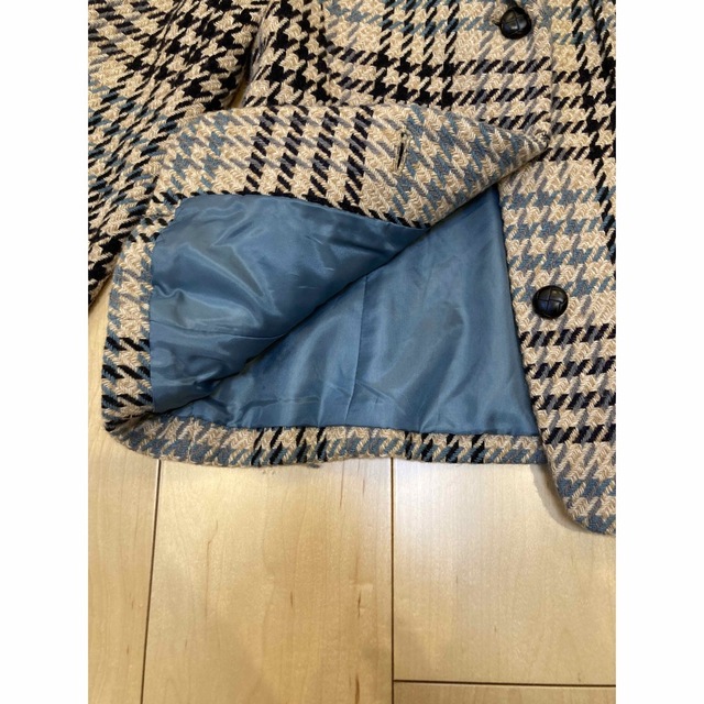 vintage baby blue tweed check jk レディースのジャケット/アウター(テーラードジャケット)の商品写真