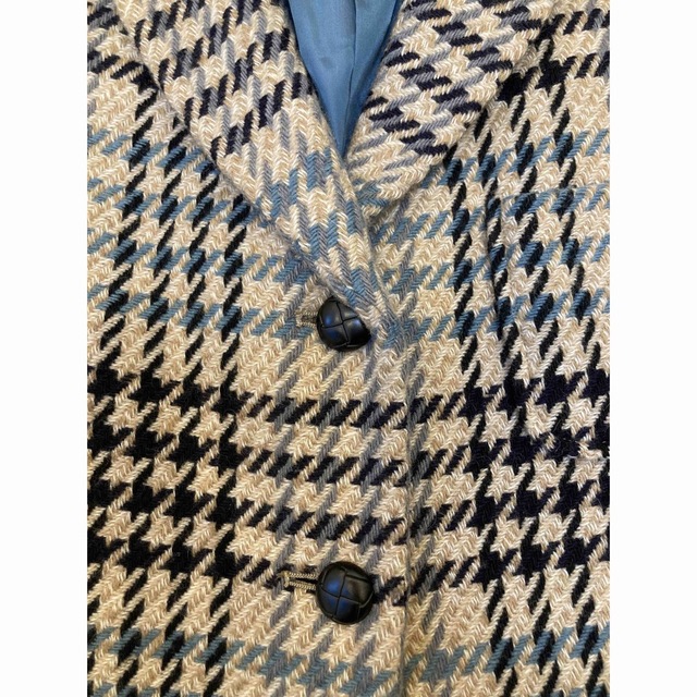 vintage baby blue tweed check jk レディースのジャケット/アウター(テーラードジャケット)の商品写真