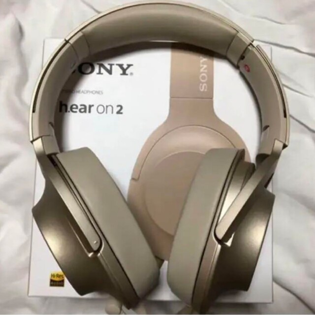 ★希少な新品！★SONYハイレゾ対応ヘッドホンh.ear on 2ペールゴールドスマホ/家電/カメラ