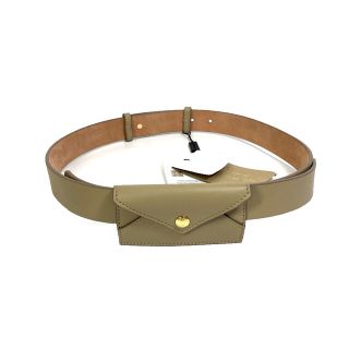 バーバリー(BURBERRY)のバーバリー BURBERRY ENVELOPE 8012136 ポーチ付き ベルト レザー ラテ ベージュ 新品同様(ベルト)