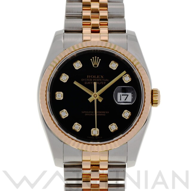 ROLEX - 中古 ロレックス ROLEX 116233G V番(2009年頃製造) ブラック /ダイヤモンド メンズ 腕時計