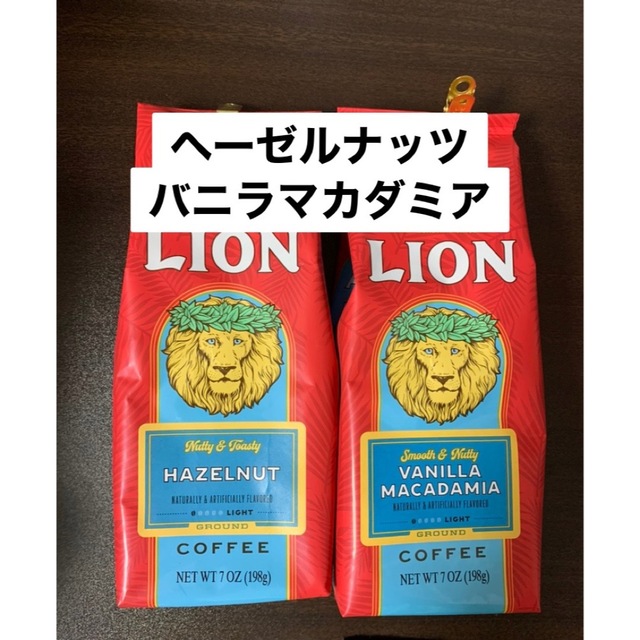 ライオンコーヒー【粉】198g・ヘーゼルナッツ・バニラマカダミアの通販 by Sweet Lion|ラクマ ライオンコーヒー バニラマカダミア 198g(粉)