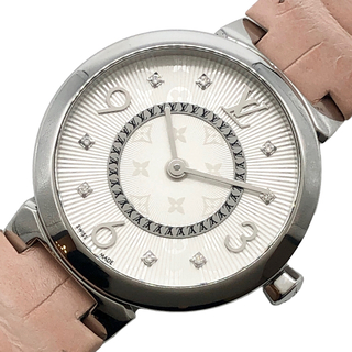 ルイヴィトン(LOUIS VUITTON)のルイ・ヴィトン LOUIS VUITTON タンブールスリムPM Q12MGZ ホワイト ステンレススチール クオーツ レディース 腕時計(腕時計)