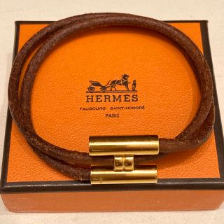 エルメス(Hermes)の即決セール　エルメス  レザートゥルニ　ブレスレットブラウン　ゴールド金具(ブレスレット/バングル)