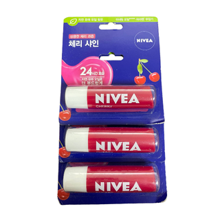 ニベア(ニベア)の韓国限定 韓国コスメ　NIVEA ニベアリップクリーム チェリー　3個セット(リップケア/リップクリーム)