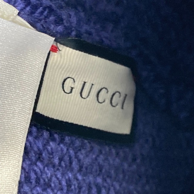 Gucci(グッチ)のグッチ GUCCI GG 602886 帽子 ビーニー ニット帽 ウール ブルー 未使用 レディースの帽子(ニット帽/ビーニー)の商品写真