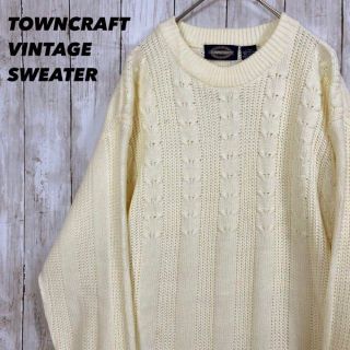 タウンクラフト(TOWNCRAFT)のアメリカ古着TOWNCRAFT ロング丈ジャガードニットセーター　サイズXL(ニット/セーター)