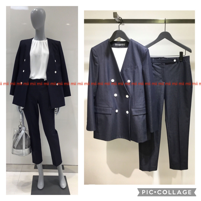 theory luxe夏ジャケットパンツセットアップ