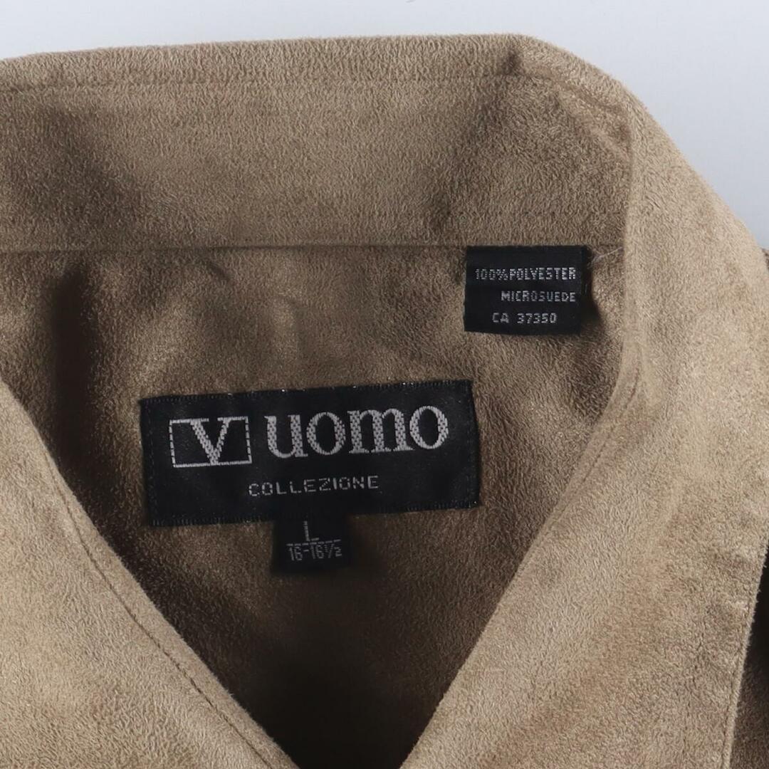 古着 v uomo COLLEZIONE フェイクスエード 半袖シャツ レディースL