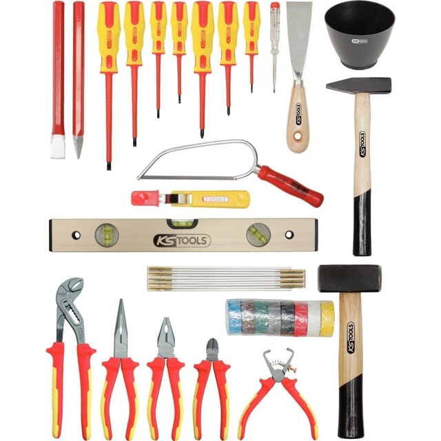 KS TOOLS レザーケース 電気工事用 工具セット ベーシック 30pcs-
