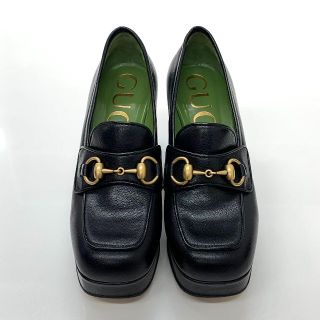 Gucci - 5676 グッチ レザー ホースビット ヒール ローファー パンプス