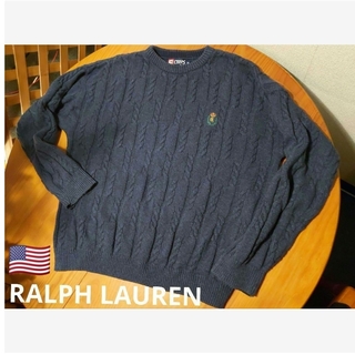 ラルフローレン(Ralph Lauren)のRalph Lauren 状態良好 コットンニット 濃紺 ネイビー(ニット/セーター)