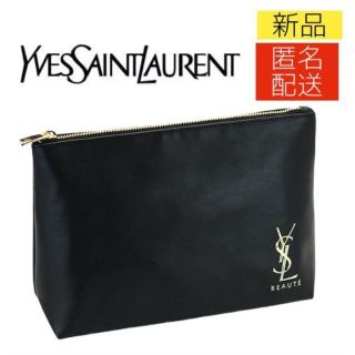 イヴサンローラン(Yves Saint Laurent)のイヴ・サンローラン ゴールドロゴコスメポーチ ノベルティ YSL ブラック 黒(ポーチ)