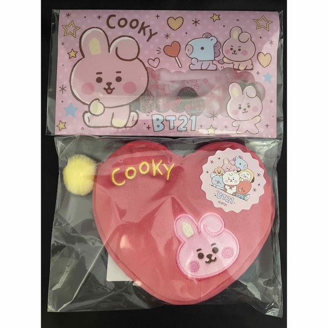 BT21(ビーティーイシビル)のBT21ハートポーチ ファイルポーチ COOKY ファイルケース エンタメ/ホビーのタレントグッズ(アイドルグッズ)の商品写真