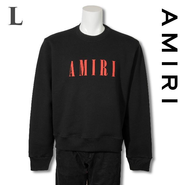 ブラック新品 AMIRI logo-print crewneck スウェットシャツ L