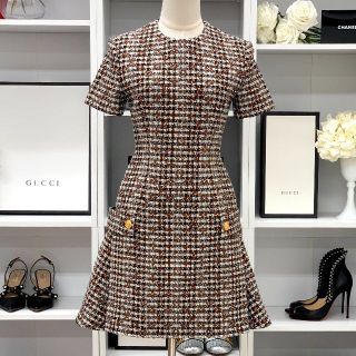 ルイヴィトン(LOUIS VUITTON)の5908 未使用 ヴィトン ツイード モノグラム ワンピース スケータードレス(ミニワンピース)