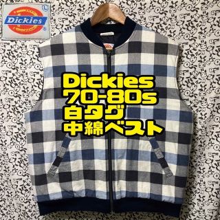 ディッキーズ(Dickies)の70s-80sヴィンテージ古着/Dickies/チェック柄ベスト/紺/Ｌ/373(ベスト)