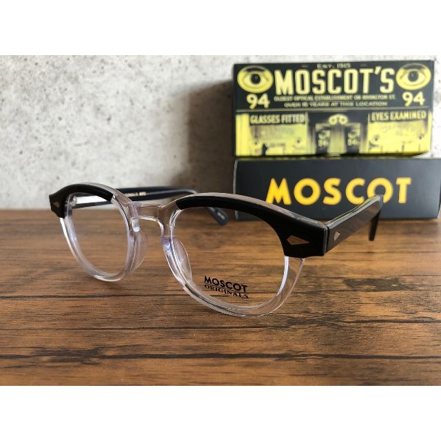 MOSCOT LEMTOSH 46 BLACK/CRYSTAL レンズ付き