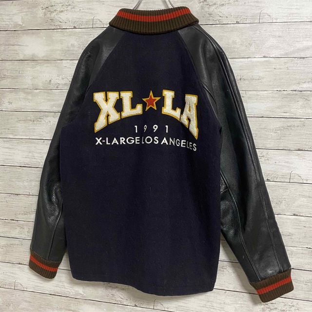 即完売品 SAMPLE品 XLARGE LA 両面刺繍パイルロゴ スタジャン