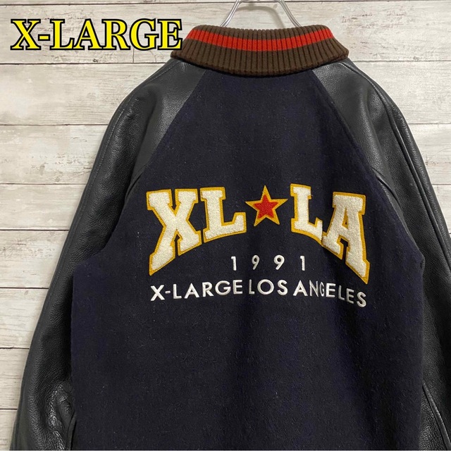 即完売品 SAMPLE品 XLARGE LA 両面刺繍パイルロゴ スタジャン