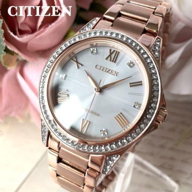 CITIZEN - 【展示品】スワロフスキー CITIZEN ソーラー シチズン レディース腕時計