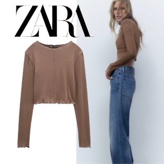 ザラ(ZARA)の28 ZARA レーヨン ロングスリーブ カットソー L(カットソー(長袖/七分))