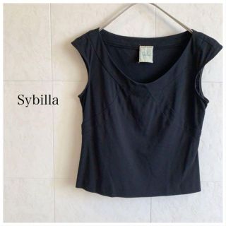 シビラ(Sybilla)のSybilla シビラ タンクトップ 黒 ショート丈(タンクトップ)