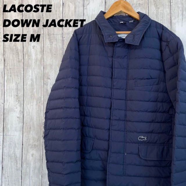 LACOSTE(ラコステ)の【ダメージ有り】古着LACOSTEラコステ　ダウンジャケット　サイズM ネイビー メンズのジャケット/アウター(ダウンジャケット)の商品写真