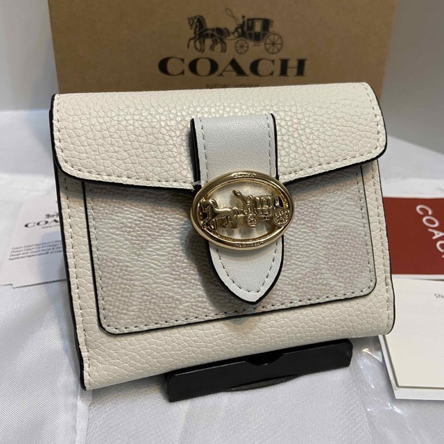 ★送料込■COACH二つ折り財布 7250 ジョージー スモールウォレット 新品9cmマチ