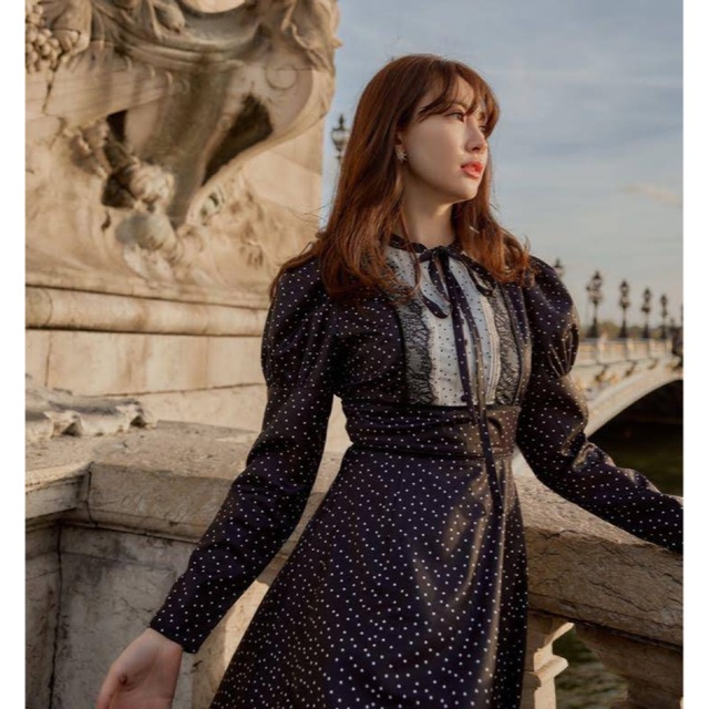 Orangerie Dot Long Dress おしゃれ vivacf.net
