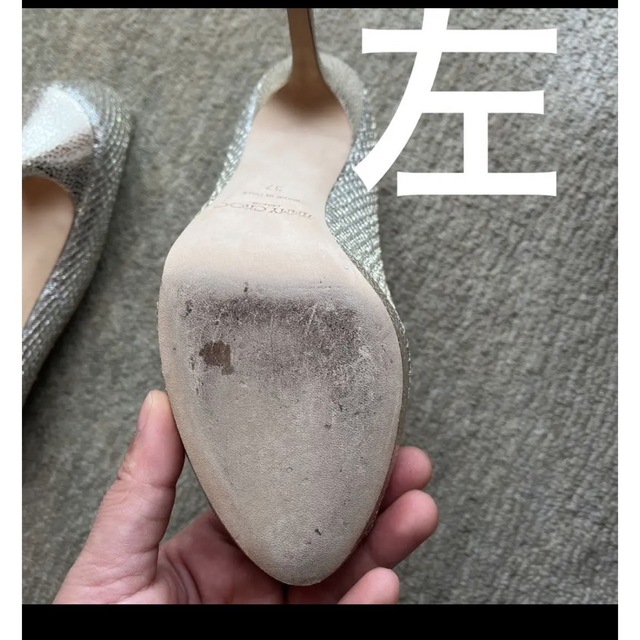 JIMMY CHOO ジミーチュウ シルバーグリッターパンプス37 靴/シューズ JIMMY CHOO ジミーチュウ シルバーグリッターパンプス37 靴/シューズ
