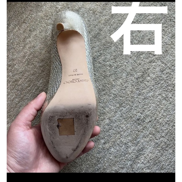 JIMMY CHOO ジミーチュウ シルバーグリッターパンプス37 JIMMY CHOO ジミーチュウ シルバーグリッターパンプス37