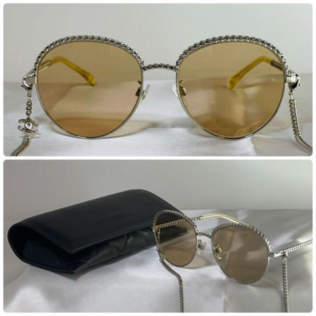 3年保証』 極美品 シャネル CHANEL 4242 チェーン サングラス 眼鏡