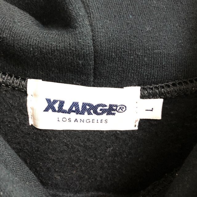 XLARGE(エクストララージ)の【希少】エクストラージ パーカー サイズL　デカロゴ ブラック プルオーバー メンズのトップス(パーカー)の商品写真