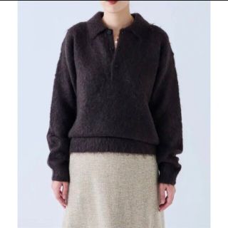 オーラリー(AURALEE)のBRUSHED SUPER KID MOHAIR KNIT POLO サイズ1(ニット/セーター)