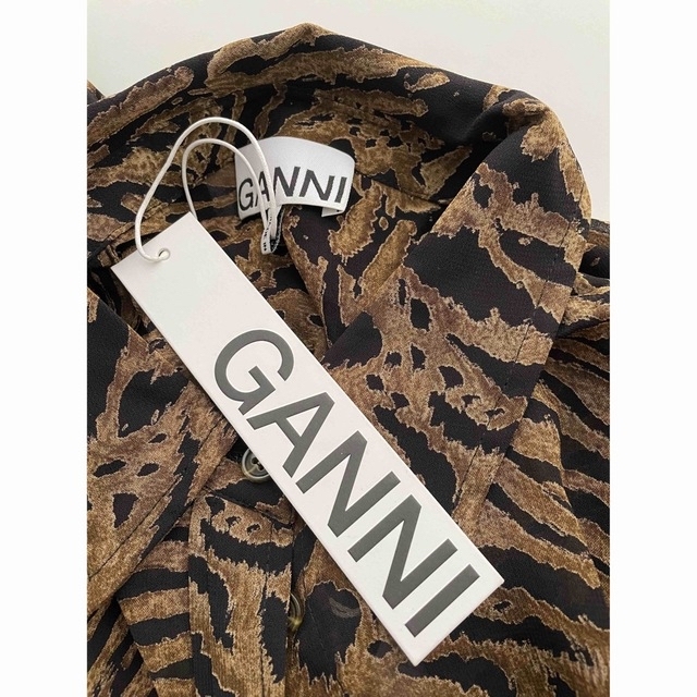 Adam et Rope'(アダムエロぺ)の【新品】GANNI ガニー　ゼブラ シースルーブラウス レディースのトップス(シャツ/ブラウス(長袖/七分))の商品写真