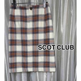 スコットクラブ(SCOT CLUB)のSCOT CLUB スコットクラブ チェック柄スカート ウエストゴム 日本製(ひざ丈スカート)