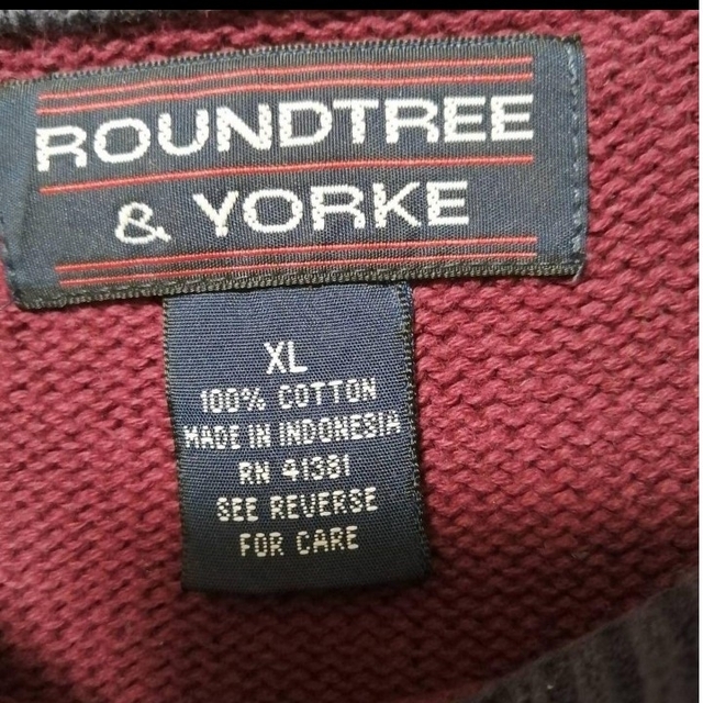 ROUNDTREE&YORKE コットン ニット ネイビー USA古着 メンズのトップス(ニット/セーター)の商品写真