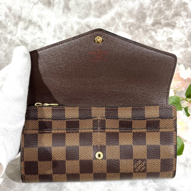 LOUIS VUITTON(ルイヴィトン)の極上美品 ルイヴィトン ダミエ ポルトフォイユ サラ 長財布 レディース財布 レディースのファッション小物(財布)の商品写真